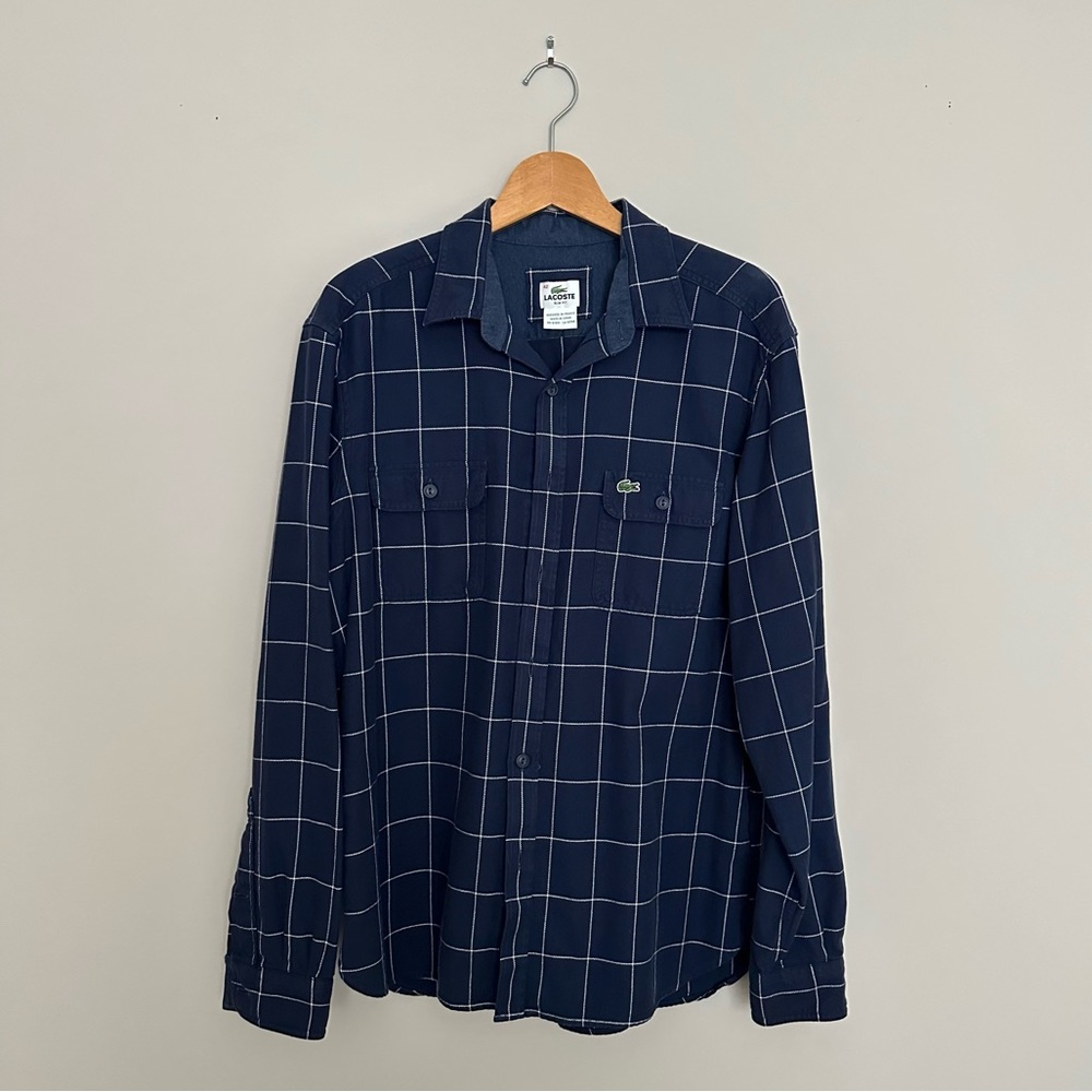 Lacoste Slim Fit Plaid Flannel Cotton Shirt